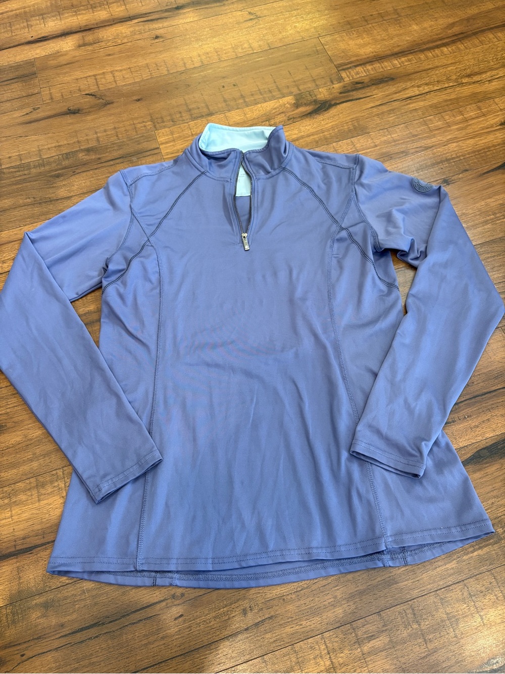 Dover Saddlery Women's Medium 1/4 Zip Pullover Periwinkle Blue Long Sleeve